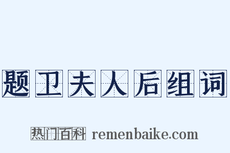 题卫夫人后组词是什么意思的图片